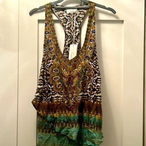 Camilla Multicolor Embellished Tank Top - Picture 1 of 11